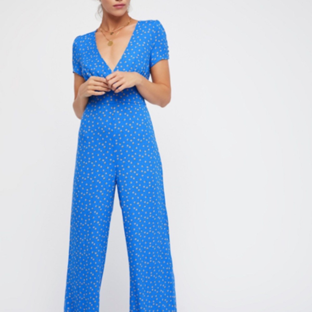 Free People Mia Jumpsuit in Blue